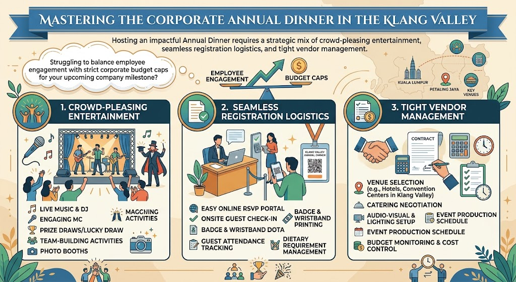 how to plan a corporate annual dinner in klang valley with step by step appraoch